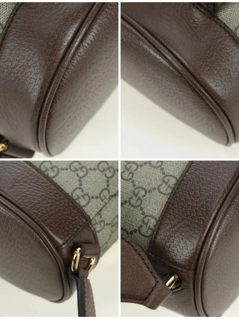 GUCCI GG Supreme Interlocking Backpack PVC Beige Gold 674147 Auth YKZ1279M